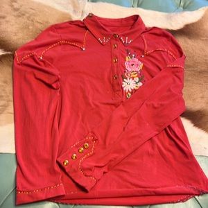 Amber button polo style tee